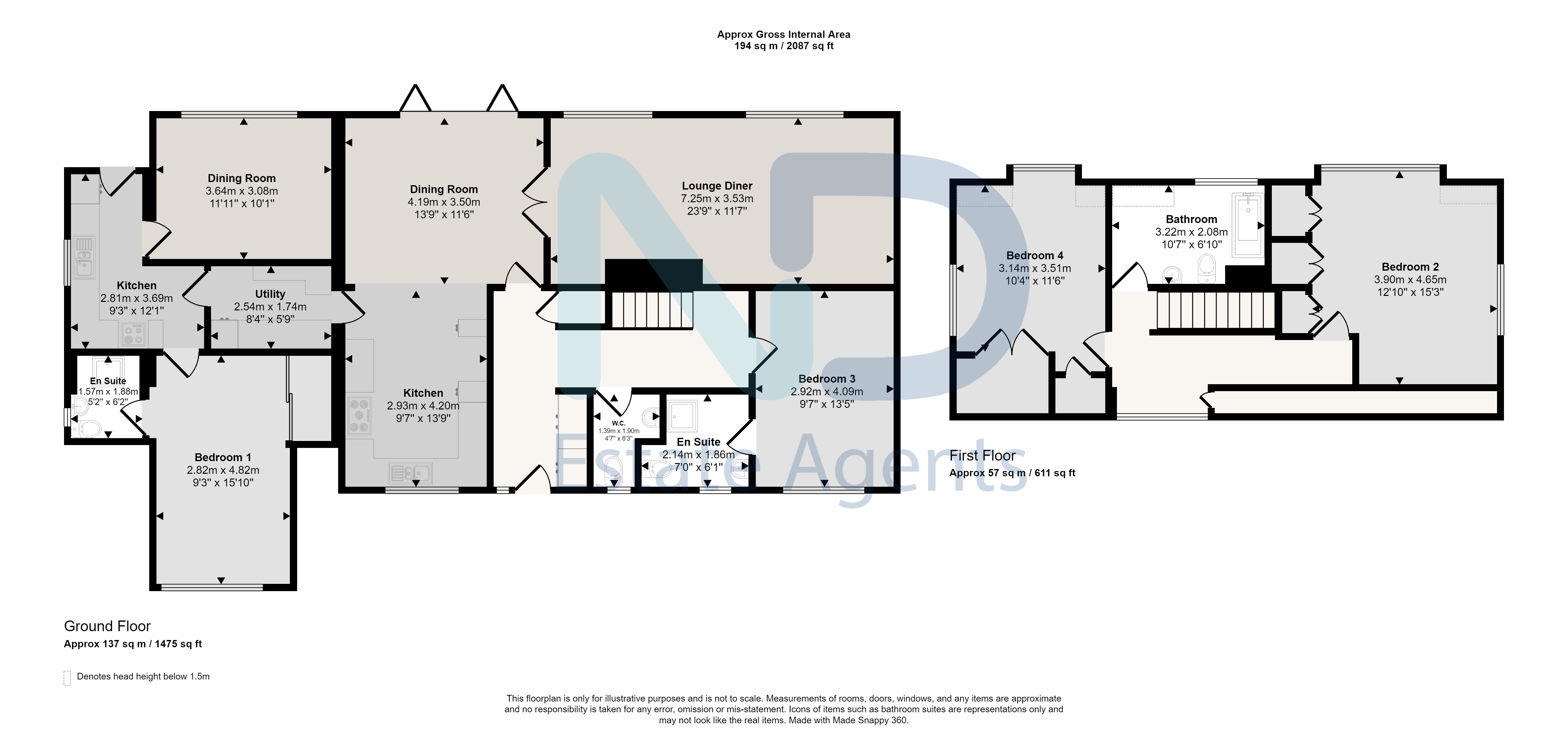 Floor plan for St Helier - Two Generation Home with Garden and Parking
