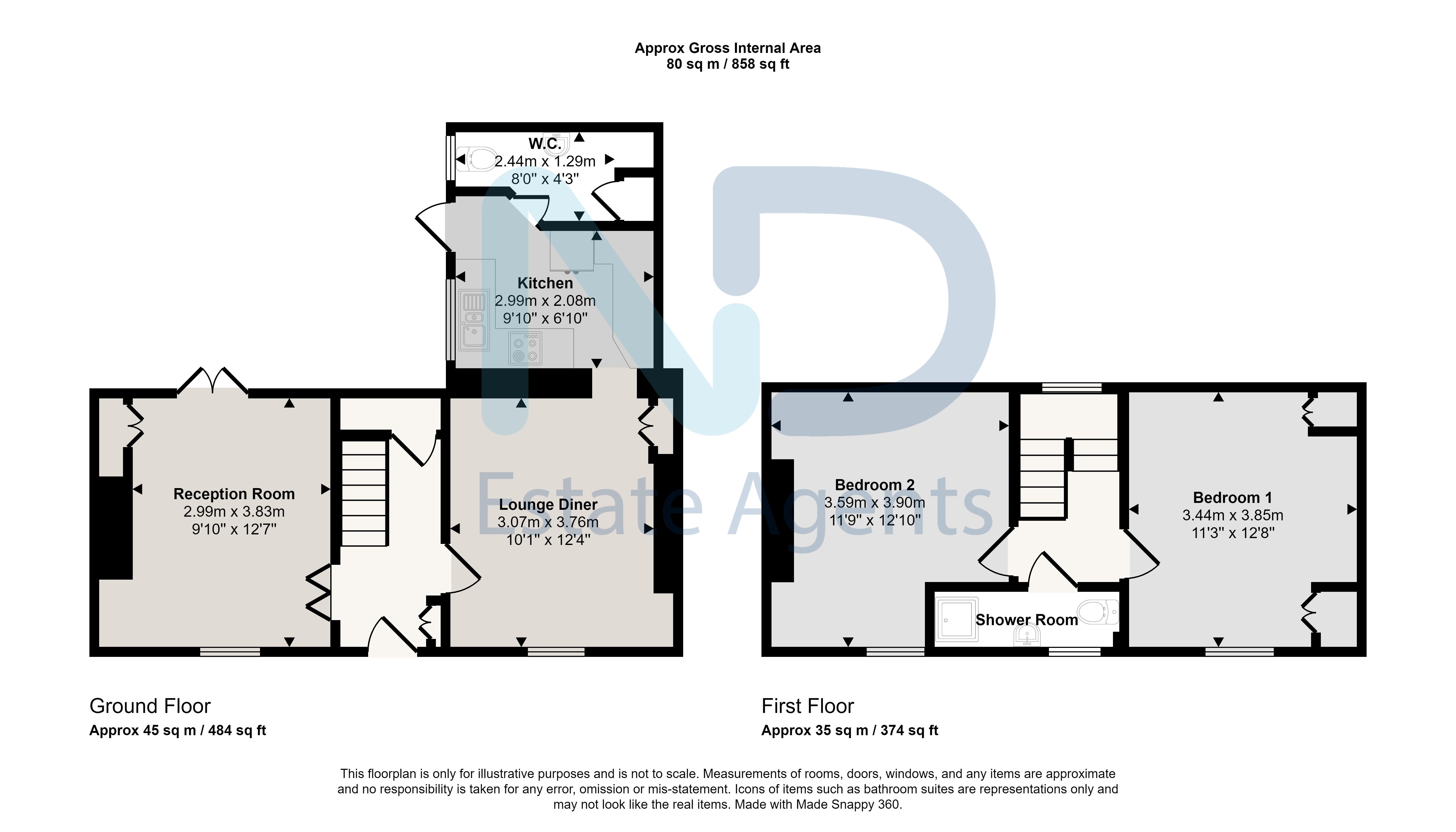 Floor plan for St Saviour - Two Bedroom Home with Patio Garden and Parking