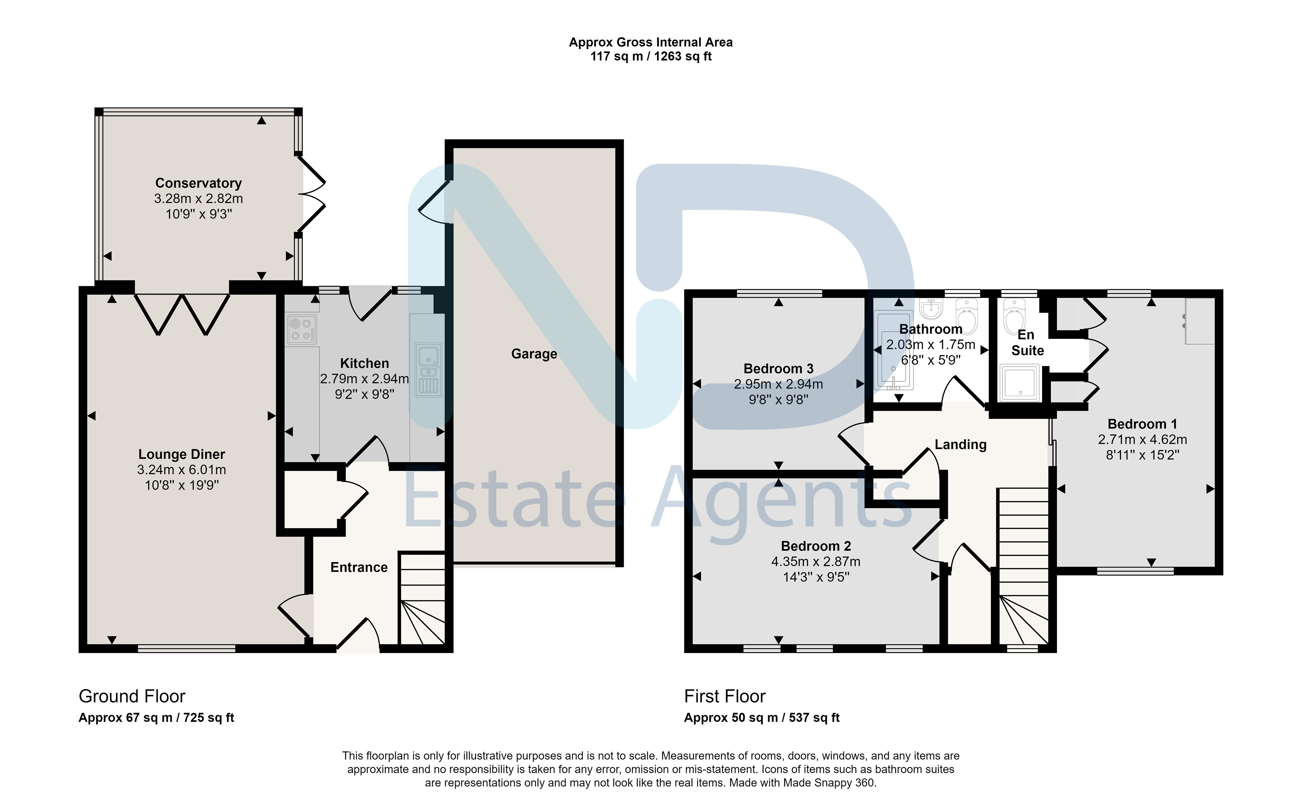 Floor plan for St Saviour - Three Bedroom Home with Garden Garage and Parking