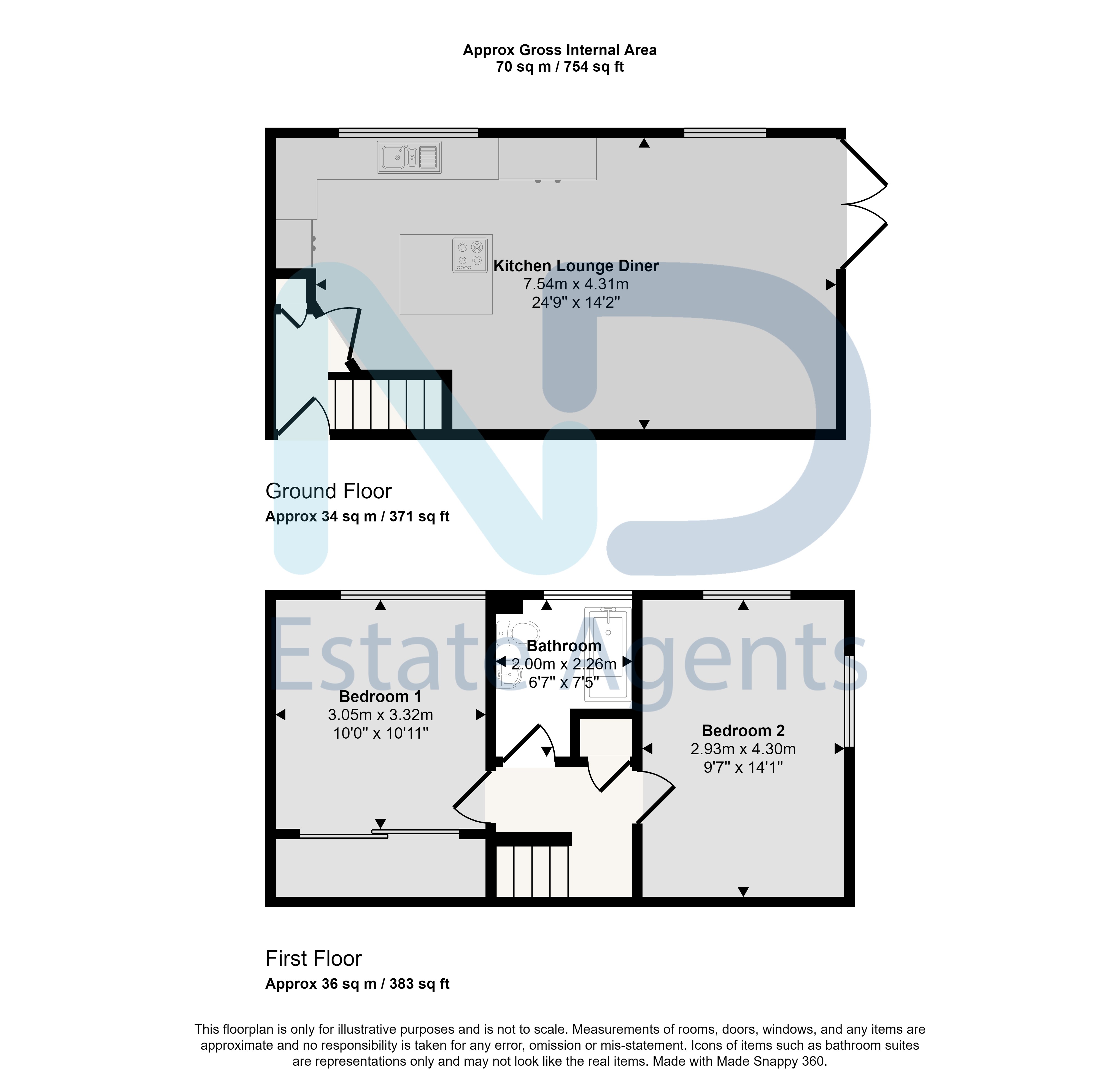 Floor plan for 189 Le Clos Des Sables, St. Brelade, Jersey, JE3 8GH
