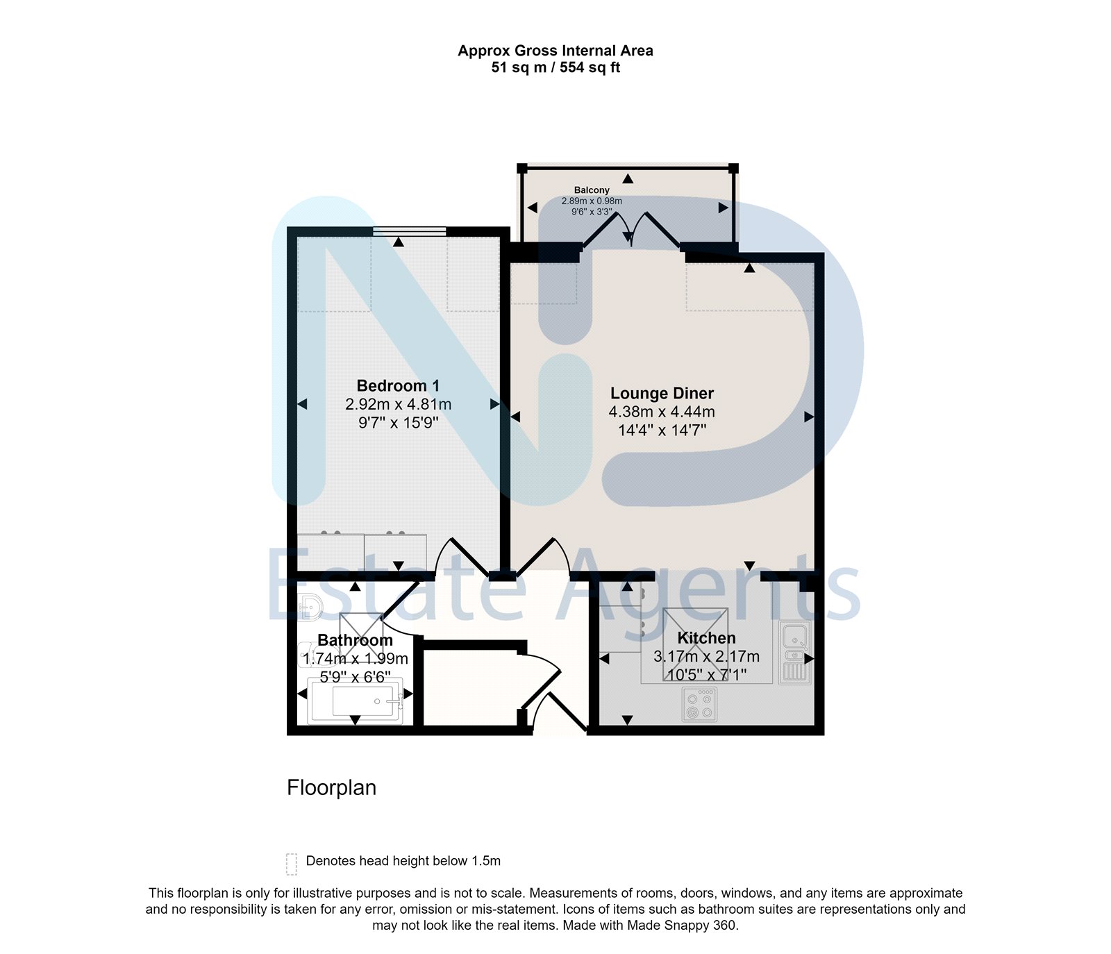 Floor plan for 26 Signal One, La Pouquelaye, St. Helier, JE2 3AH